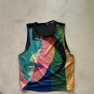 Colorful Mesh Crop Tank Size M